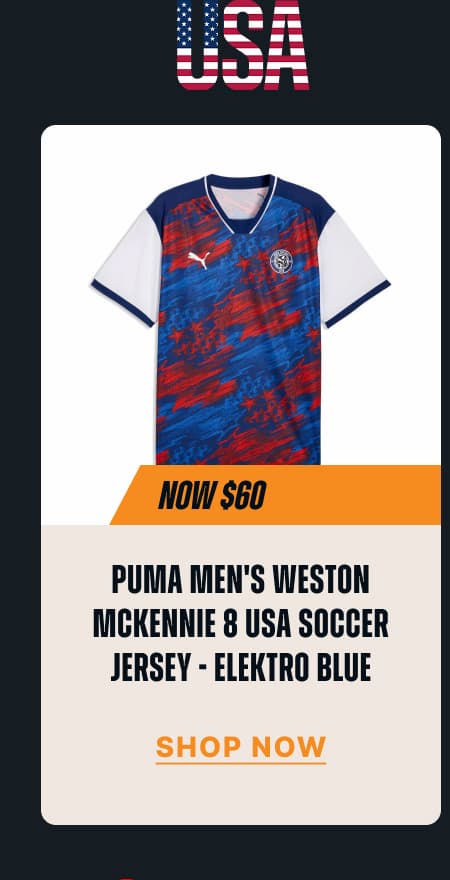USA - Puma Men's Weston McKennie 8 USA Soccer Jersey - Elektro Blue
