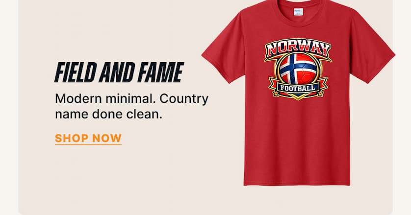 Field and Fame - Modern minimal. Country name done clean.