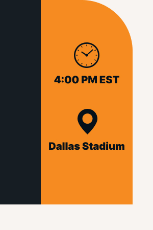 🕒 4:00 PM EST 📍 Dallas Stadium