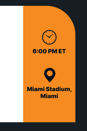 🕒 6:00 PM ET 📍 Miami Stadium, Miami