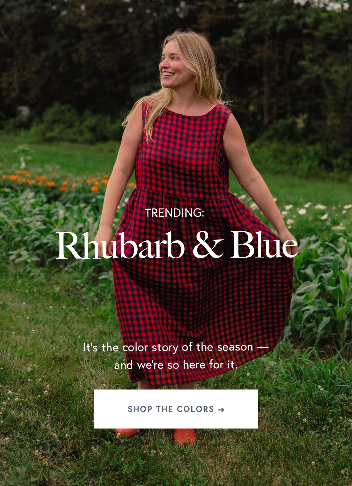 Trending: Rhubarb & Blue  It's the color story of the season — and we're so here for it.