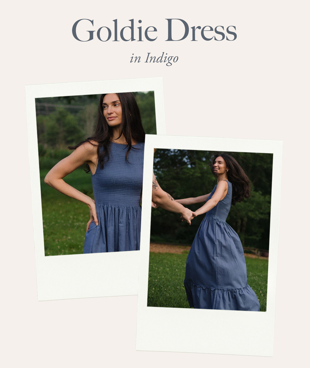 GOLDIE DRESS IN INDIGO