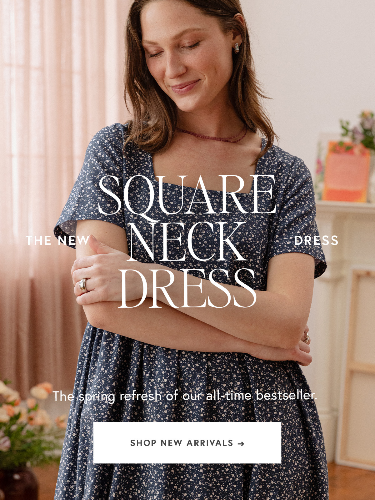 THE NEW NICO SQUARE NECK DRESS  The spring refresh of our all-time bestseller. 