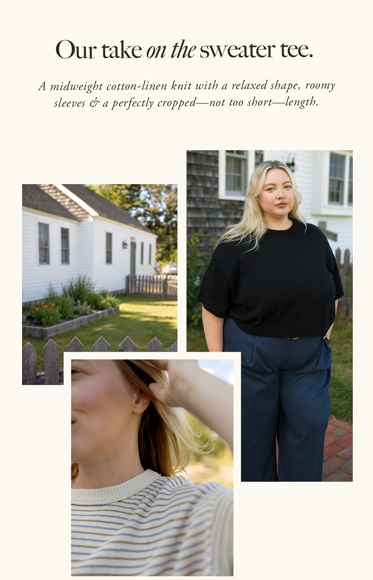 Our take on the sweater tee. 