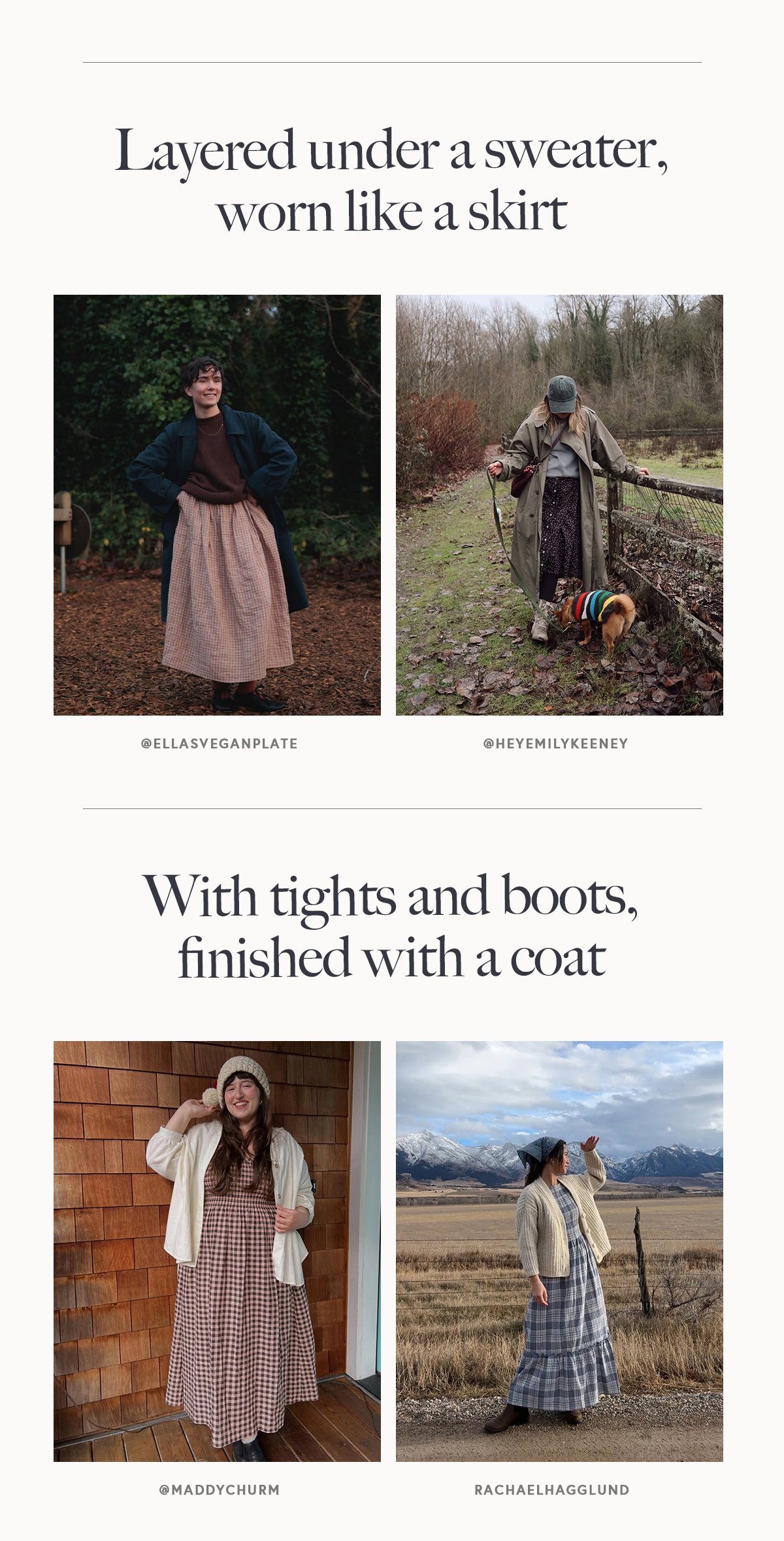 Layered under a sweater worn like a skirt