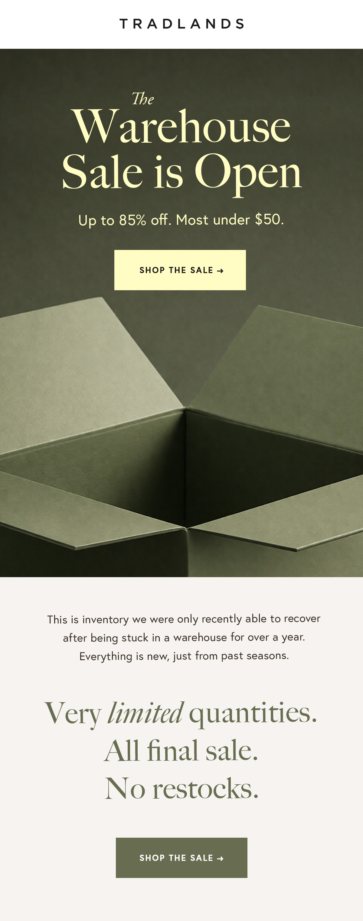 The Warehouse Sale Is Now Open