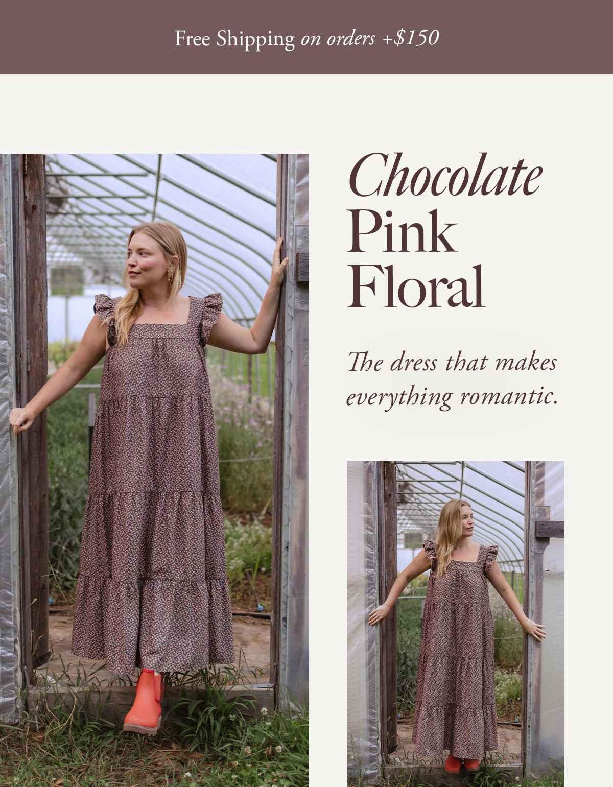 Chocolate Pink Floral   The dress that makes everything romantic. 