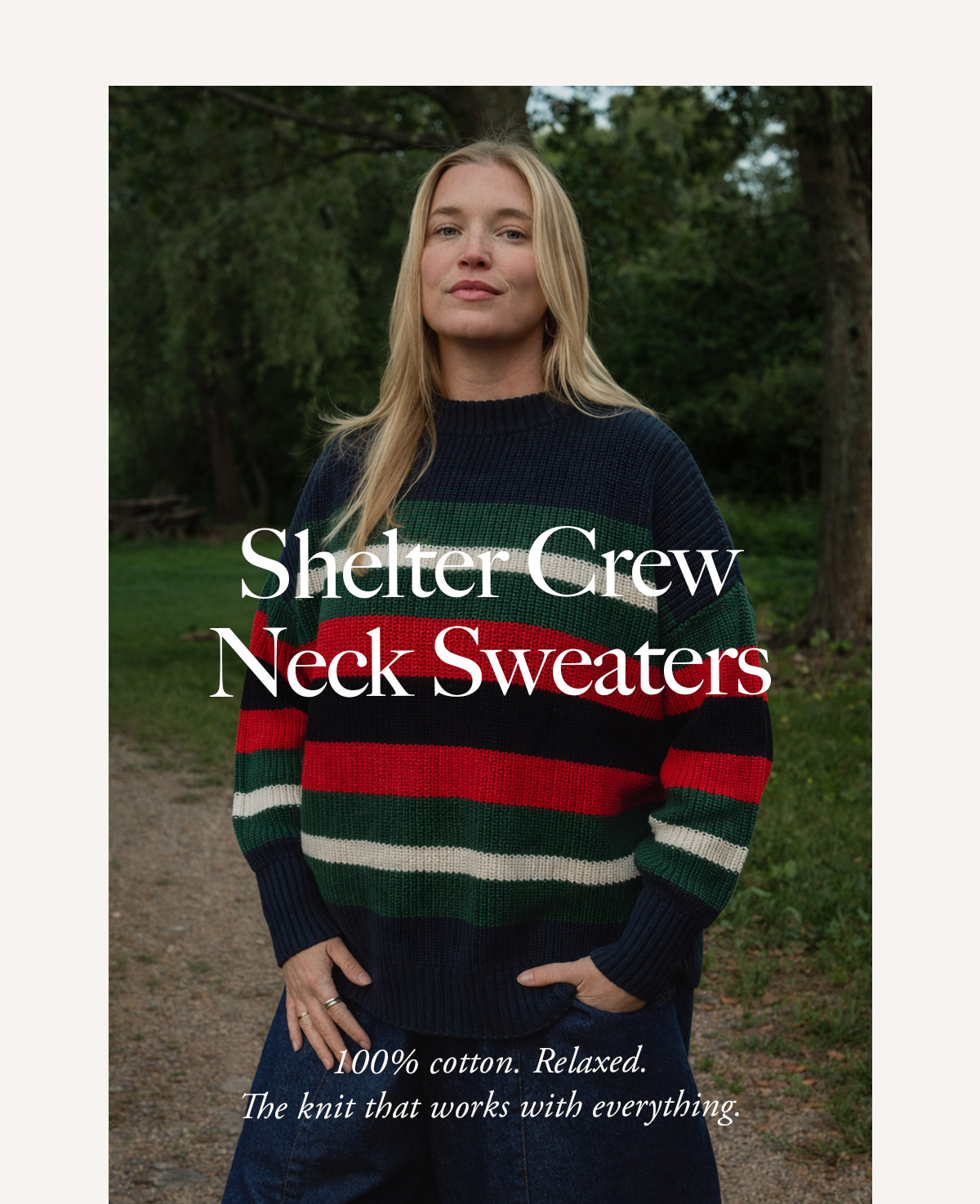Shelter crew neck sweaters