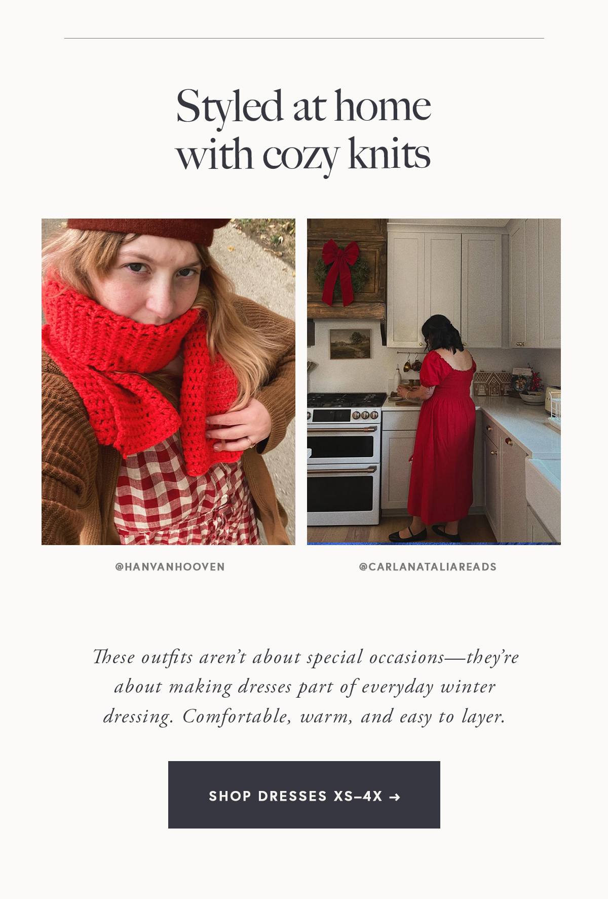 Styled at home with cozy knits