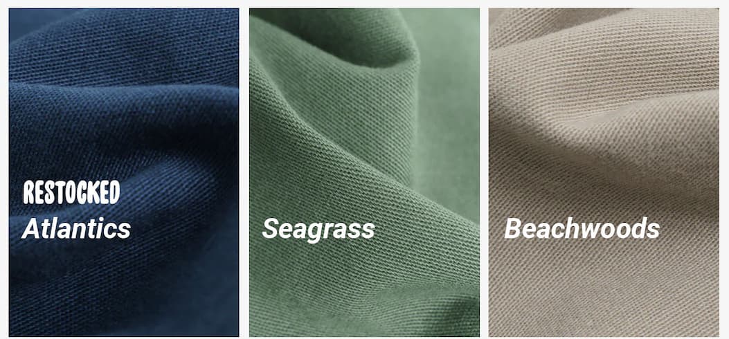 [IMG of close ups, drawstring]Restocked Atlantics, Seagrass, Beachwoods