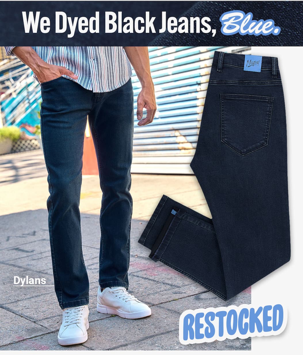 Dylans jeans - Restocked. Wwe dyed black jeans, blue. 