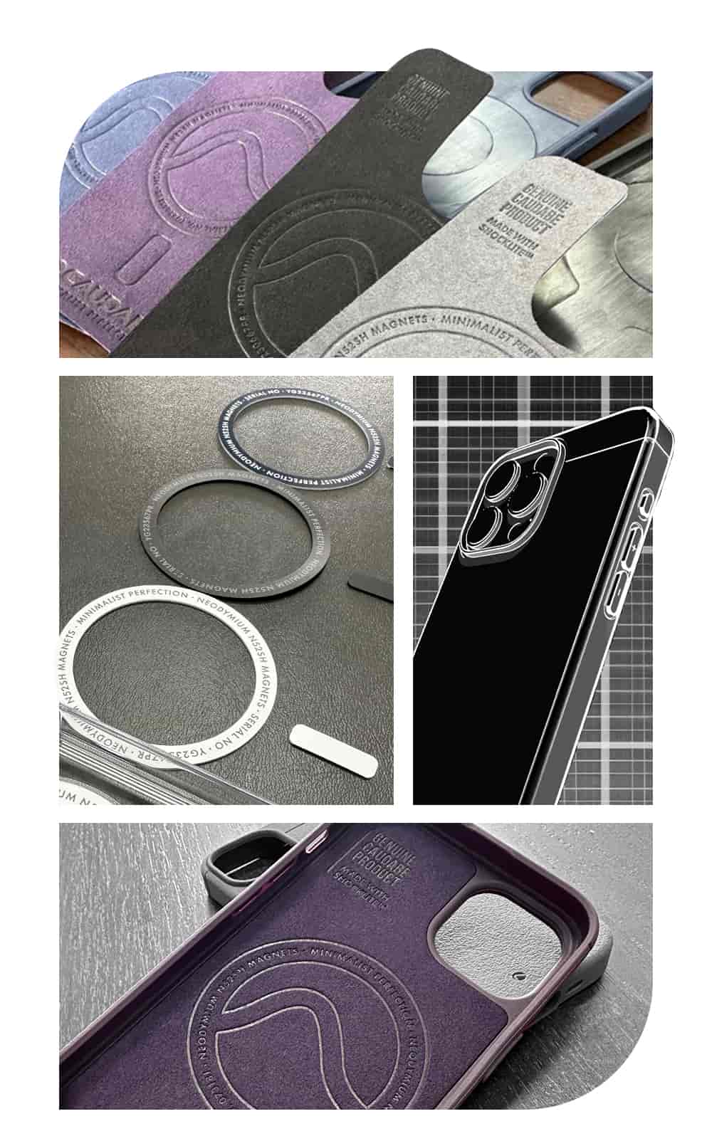 Caudabe behind the scenes, microfiber and magsafe