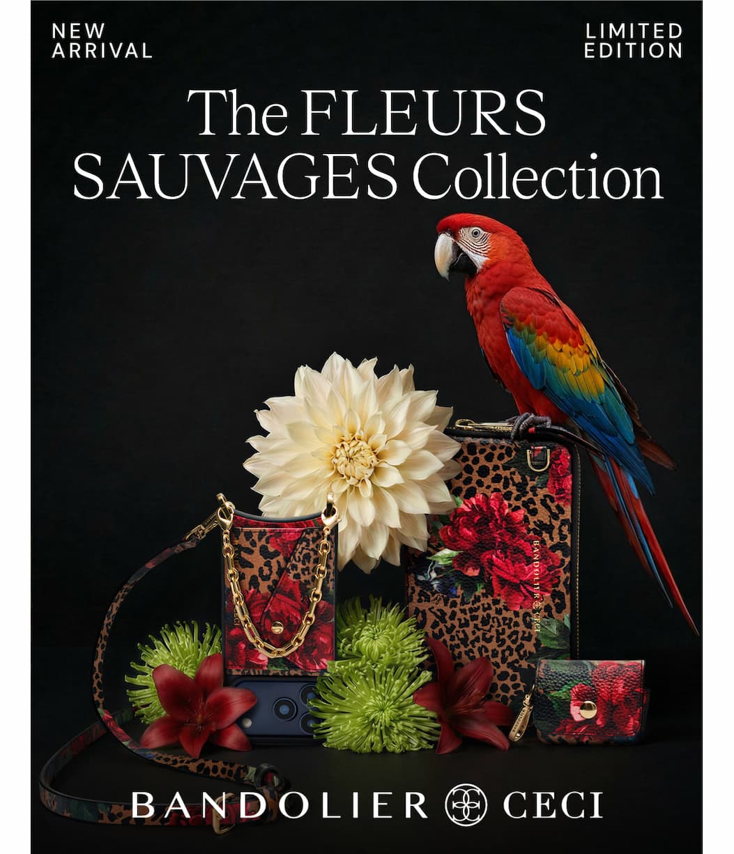 NEW ARRIVAL LIMITED EDITION The FLUERS SAUVAGES Collection BANDOLIER CECI
