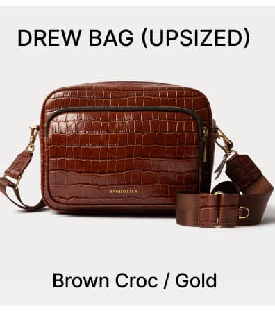 DREW BAG (UPSIZE) Brown Croc / Gold