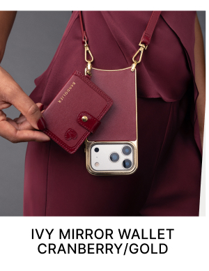 IVY MIRROR WALLET CRANBERRY/GOLD
