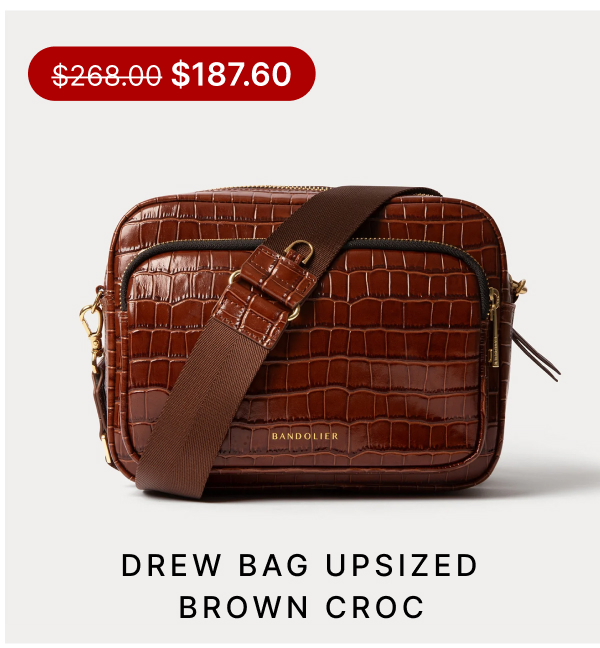 DREW BAG UPSIZED BROWN CROC