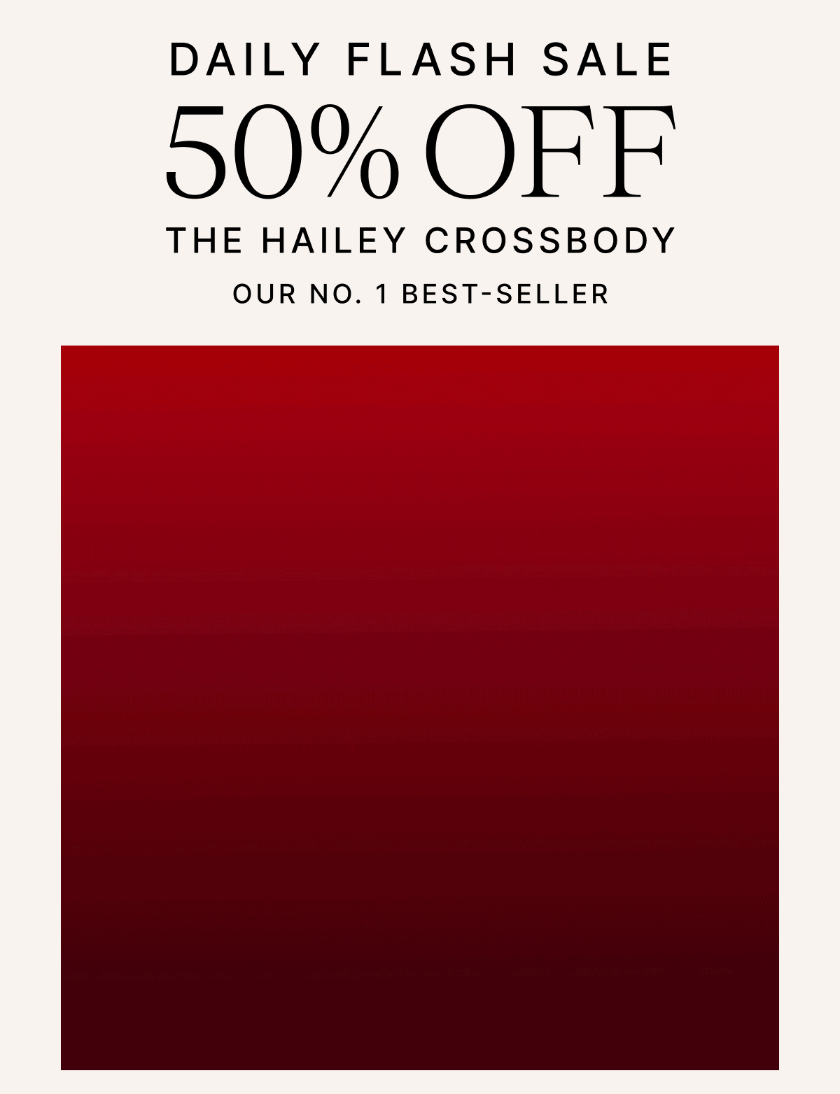 DAILY FLASH SALE 50% OFF THE HAILEY CROSSBODY OUR NO. 1 BEST-SELLER