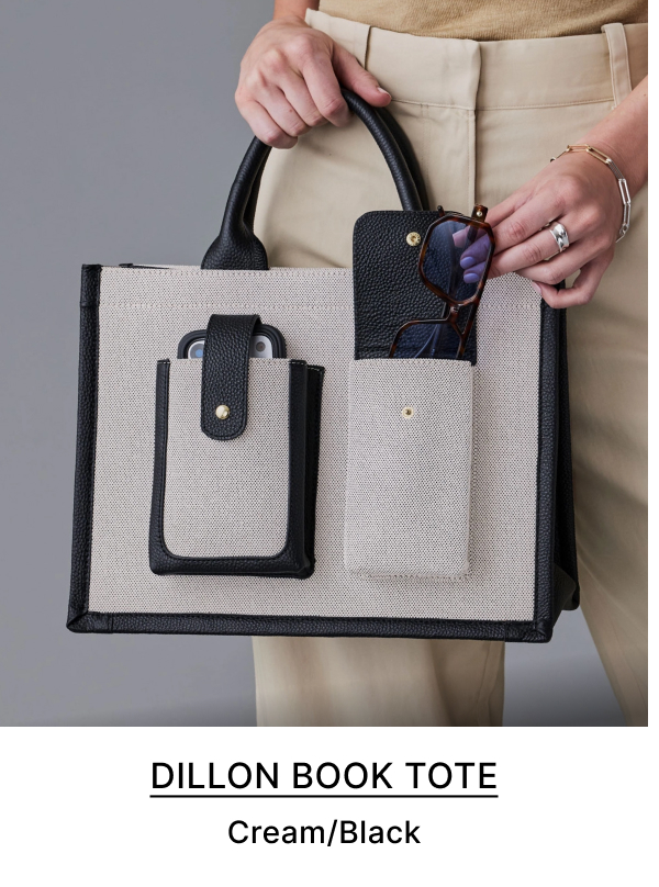 DILLON BOOK TOTE Cream/Black