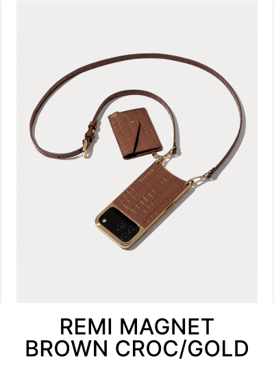 REMI MAGNET BROWN CROC/GOLD