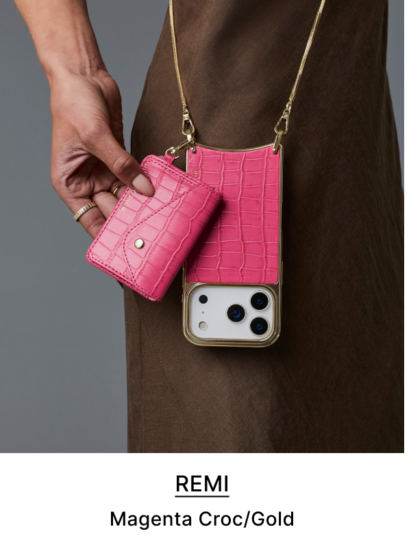 REMI Magenta Croc/Gold