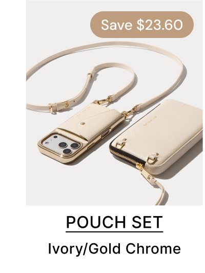 Save $23.60 POUCH SET Ivory/Gold Chrome