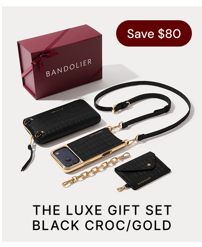 Save $80 THE LUXE GIFT SET BLACK CROC/GOLD
