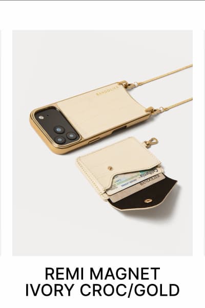 REMI MAGNET IVORY CROC/GOLD