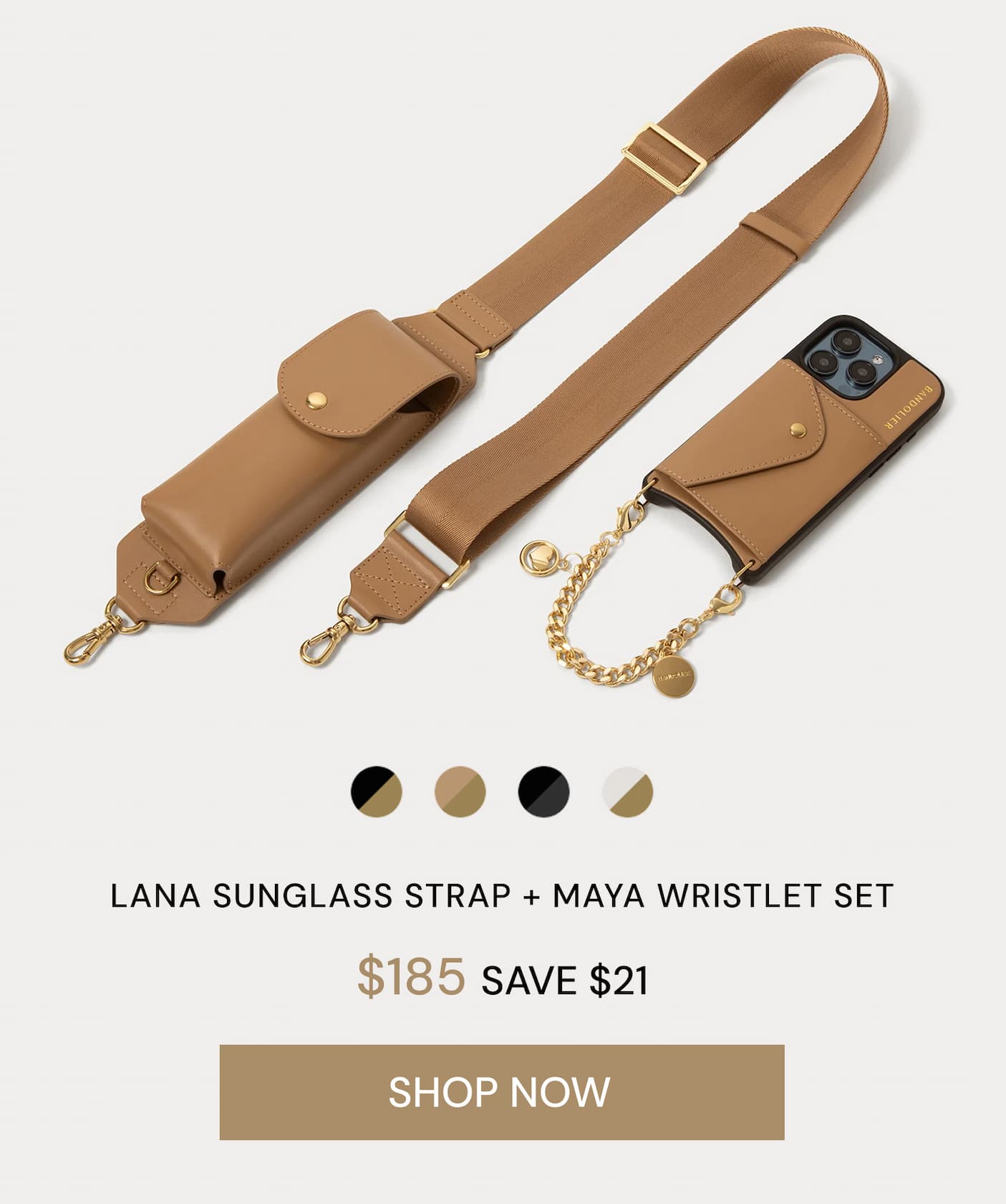 Lana Sunglass Strap + Maya Wristlet Set $185 (Save $20) SHOP NOW