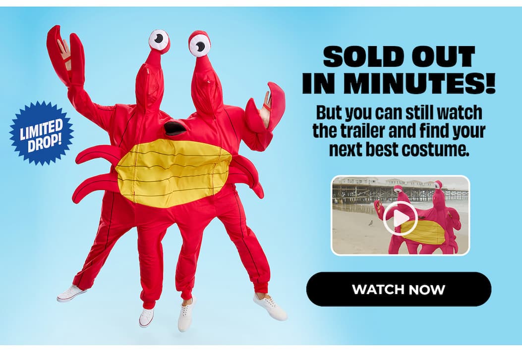 Teo Person Crab Costume - Sold Out. Don't miss the trailer!