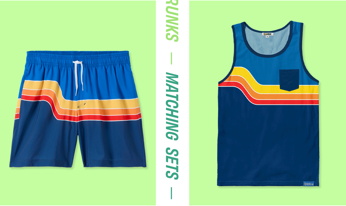Hawaiian shirts, swim trunks, tank tops