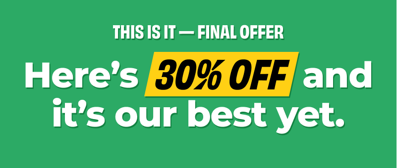You waited, we noticed. here's 20% off to make it worth it.