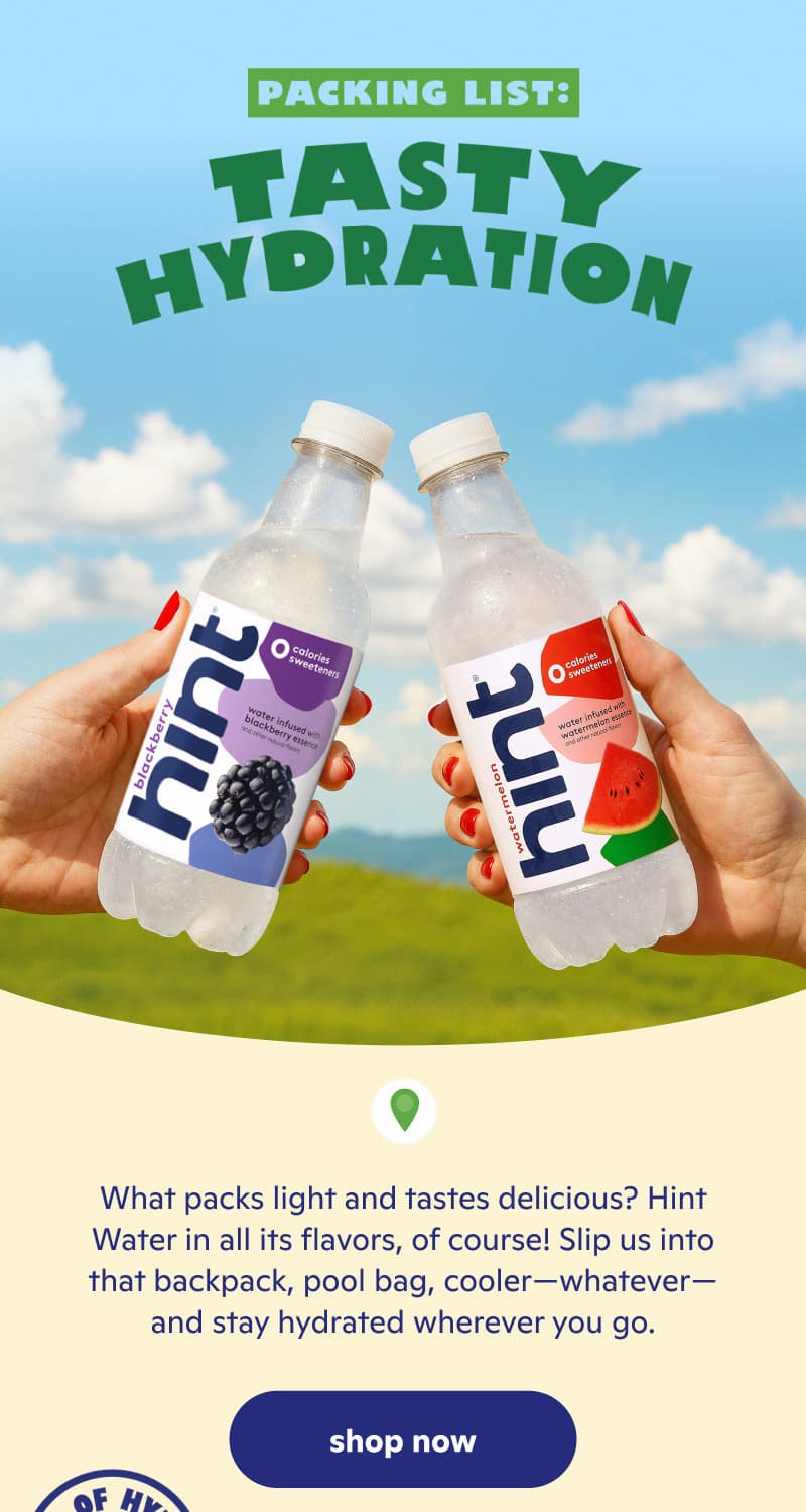 Packing list: tasty hydration