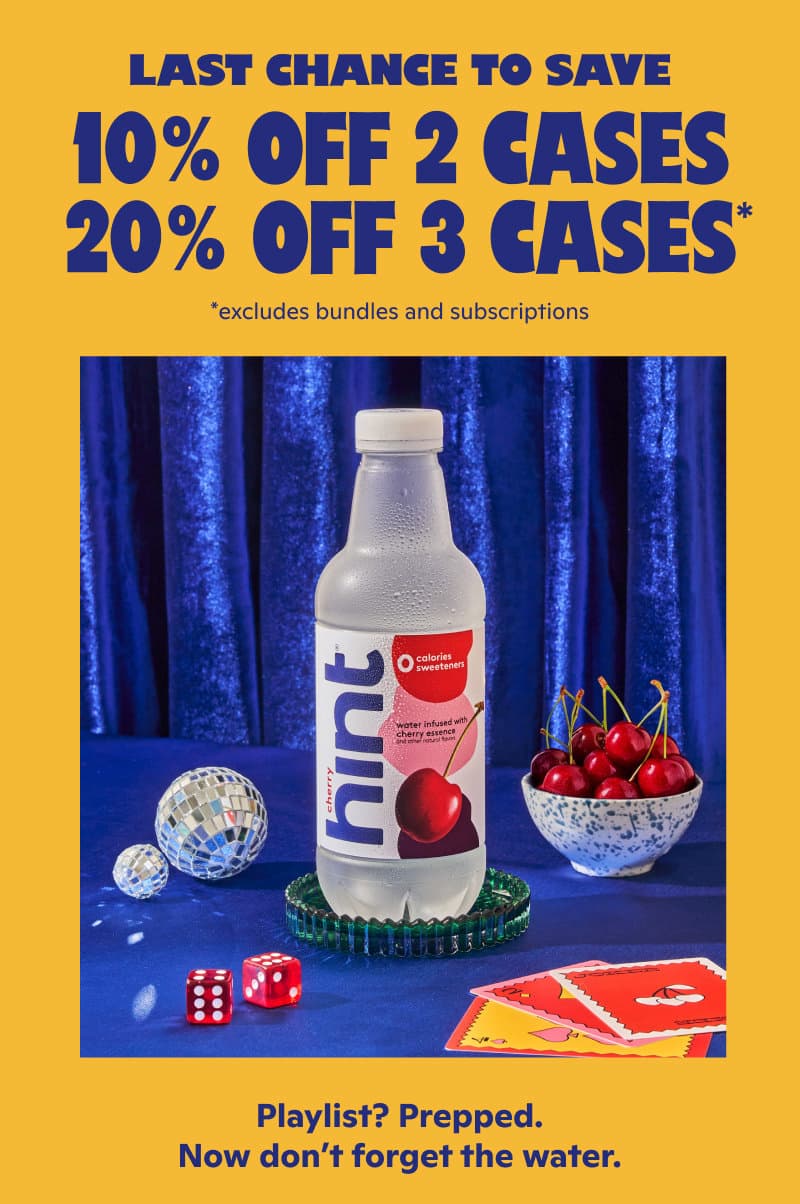 10% off 2 cases, 20% off 3 cases