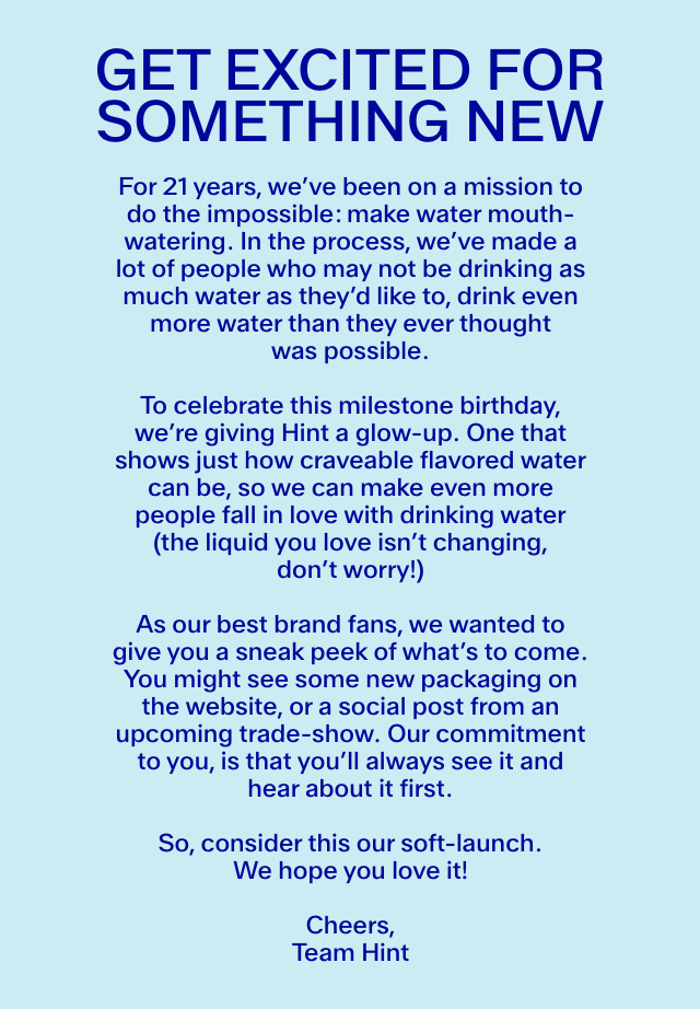 Get excited for something new