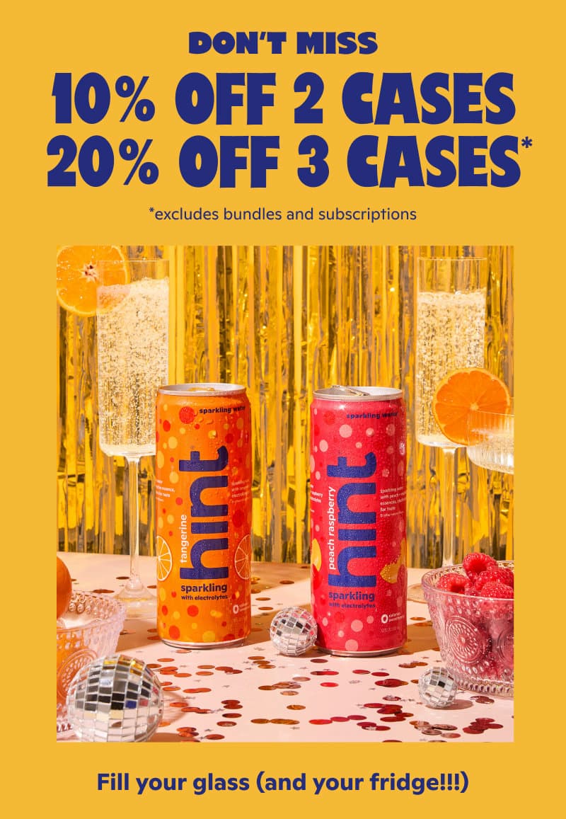 10% off 2 cases, 20% off 3 cases