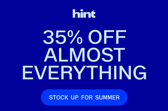 35% off almost everything on drinkhint.com!! Stock up for summer on delicious hydration and flavors like Lemon Zest Freeze and Watermelon.