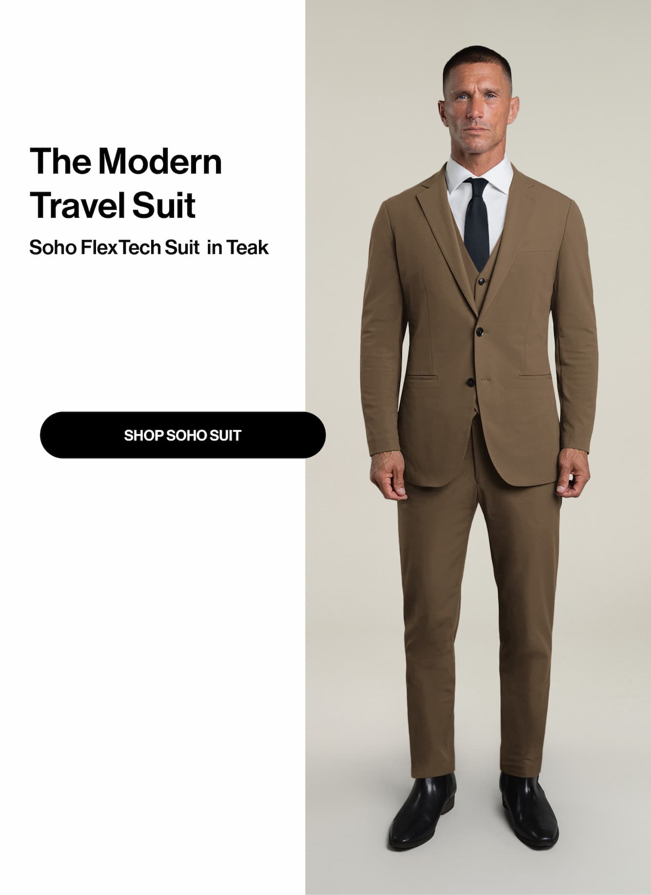 The Modern  Travel Suit Soho FlexTech Suit  in Teak