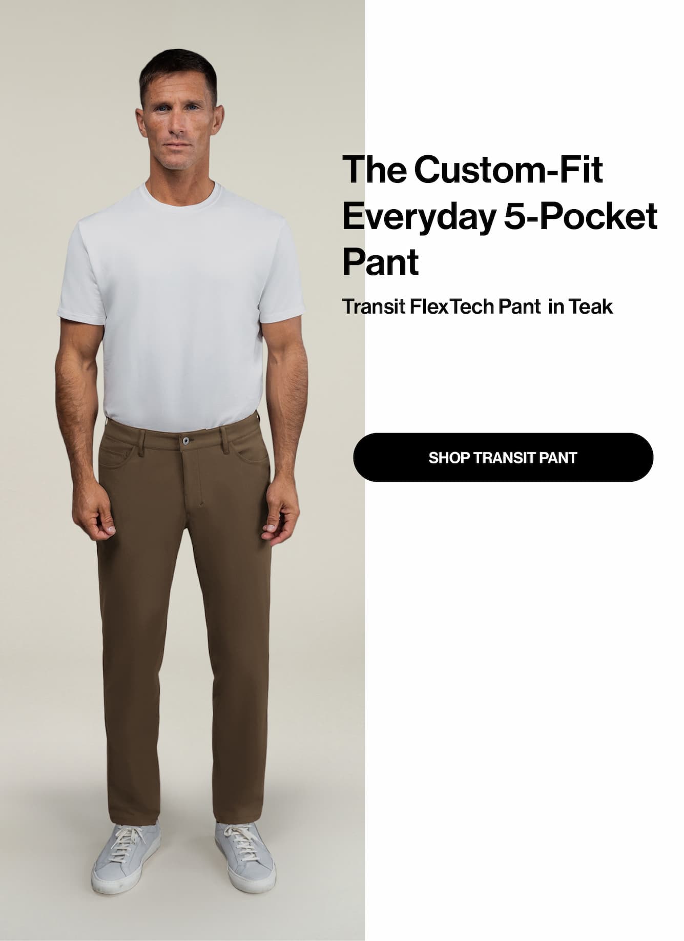 The Custom-Fit Everyday 5-Pocket Pant Transit FlexTech Pant  in Teak