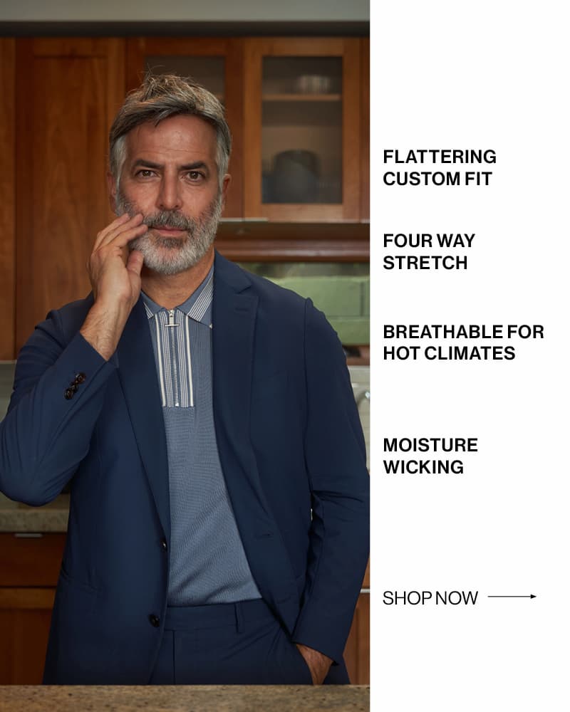 FLATTERING CUSTOM FIT, four way stretch, breathable for hot climates, moisture wicking