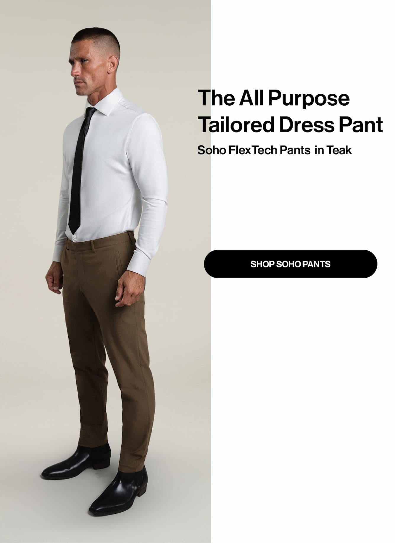 The All Purpose Tailored Dress Pant Soho FlexTech Pants  in Teak