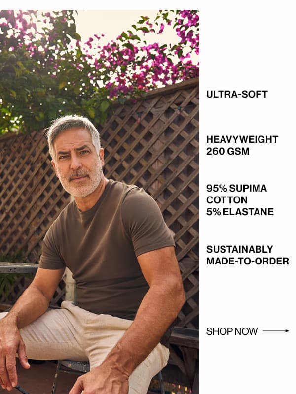 ultra-soft, lightweight 180 gsm, 95% cotton, sustainably made to order