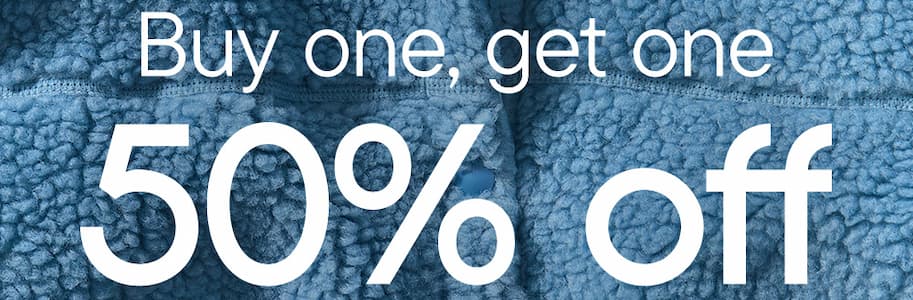 Buy one get one 50% off