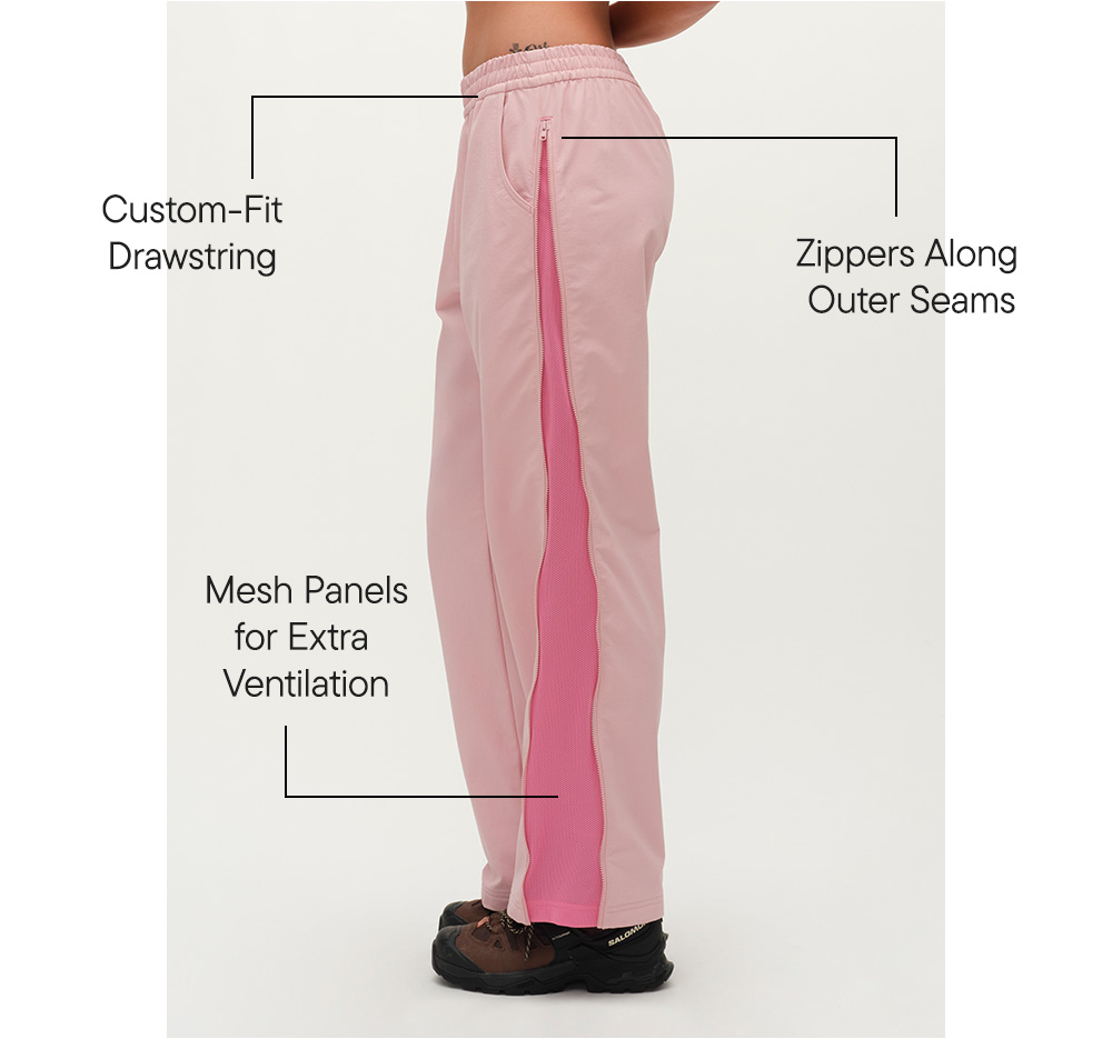 Custom-Fit Drawstring​  Zippers Along Outer Seams​  Mesh Panels for Extra Ventilation​