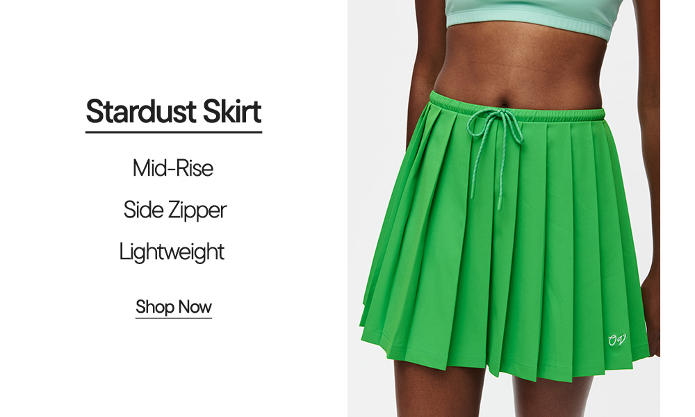 Stardust Skirt​ Mid-Rise ​ Side Zipper​ Lightweight Shop Now