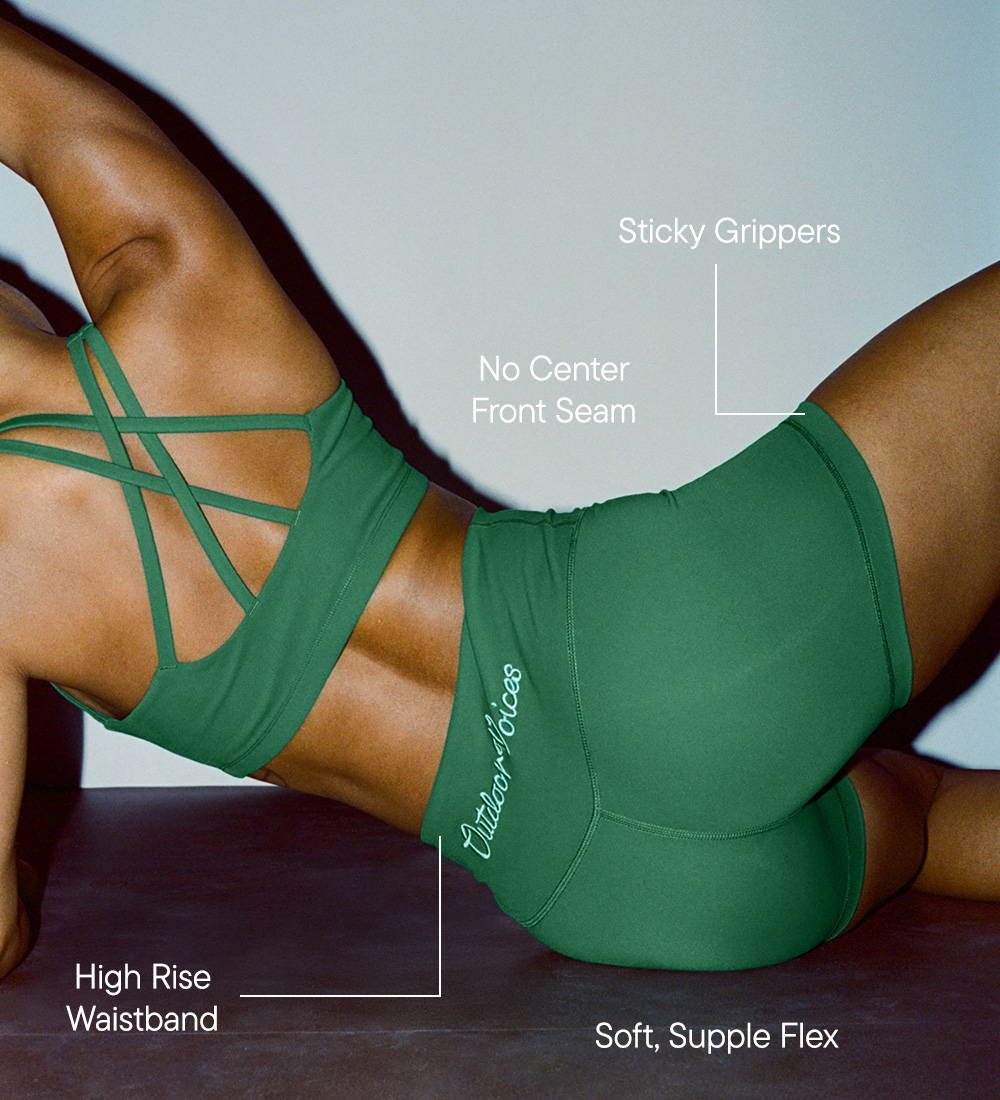 Sticky Grippers​  No Center Front Seam​  High Rise Waistband​  Soft, Supple Flex