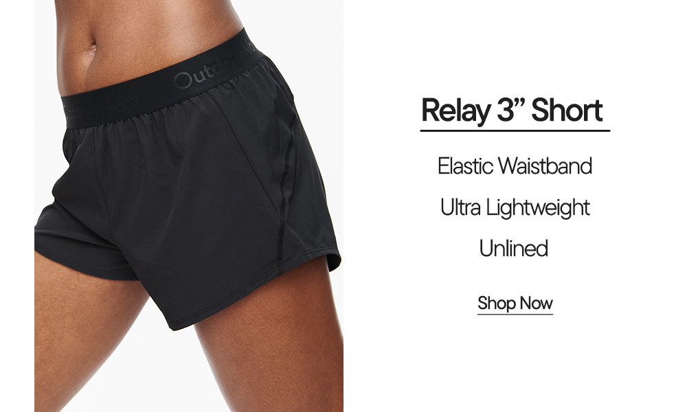 Relay 3" Short ​ Elastic Waistband ​ Ultra Lightweight ​ Unlined Shop Now