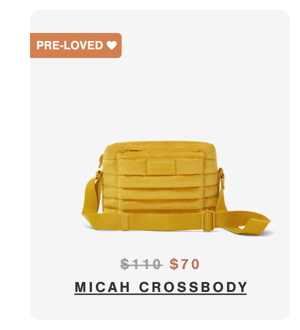 Micah Crossbody in Ochre Velvet Puff