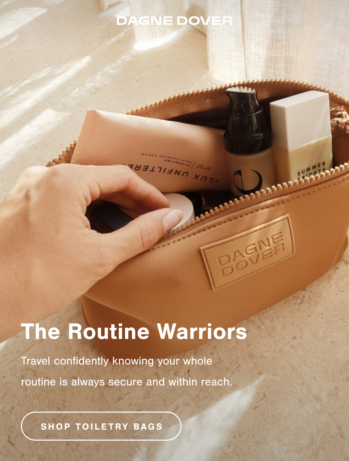 The Routine Warriors. Travel confidently knowing your whole routine is always secure and within reach.
