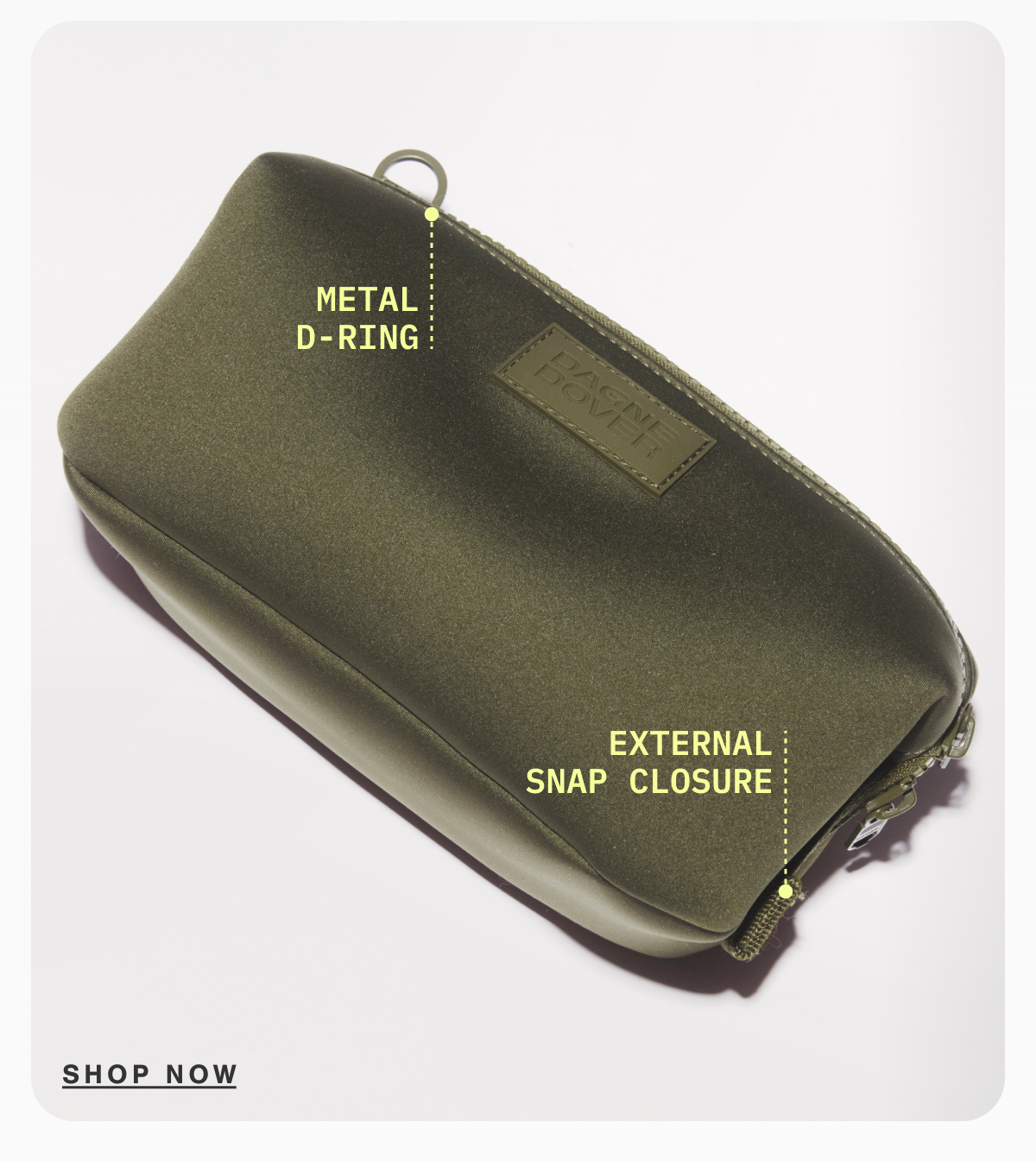 Adjustable Crossbody Strap. Quick-release Buckle.