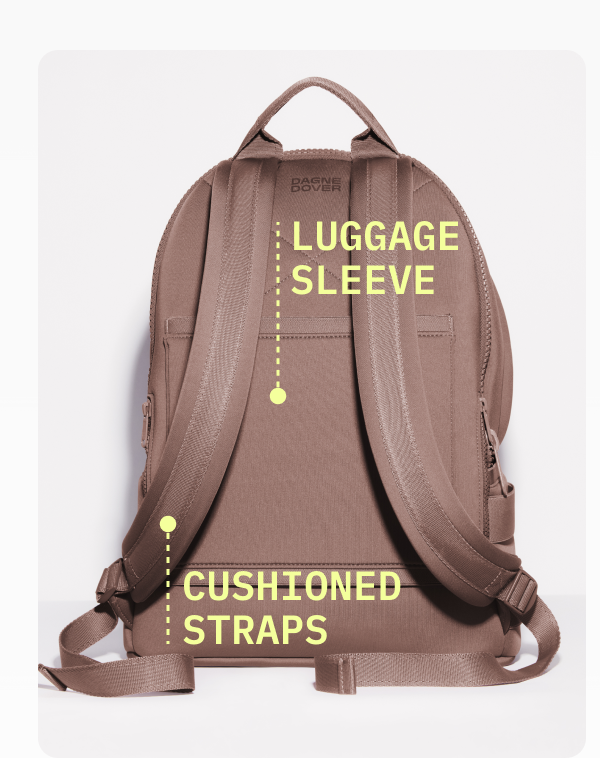 Cushioned Straps. Luggage Sleeve.